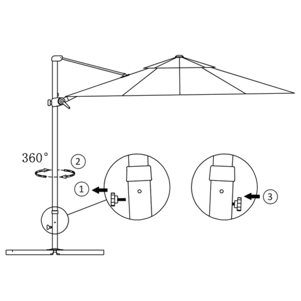 vidaXL Ampelschirm mit Aluminium-Mast 300 cm Azurblau