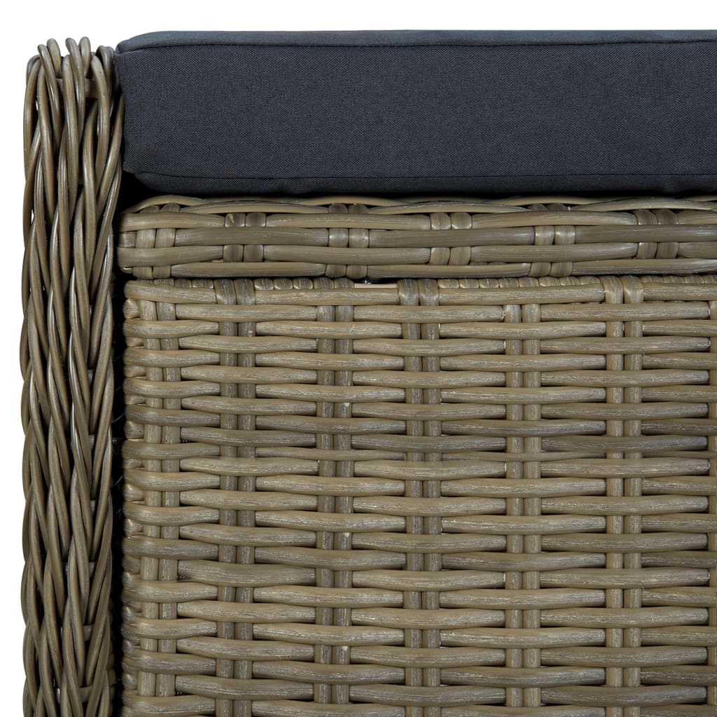 vidaXL Verstellbarer Gartensessel mit Fußhocker Poly Rattan Braun