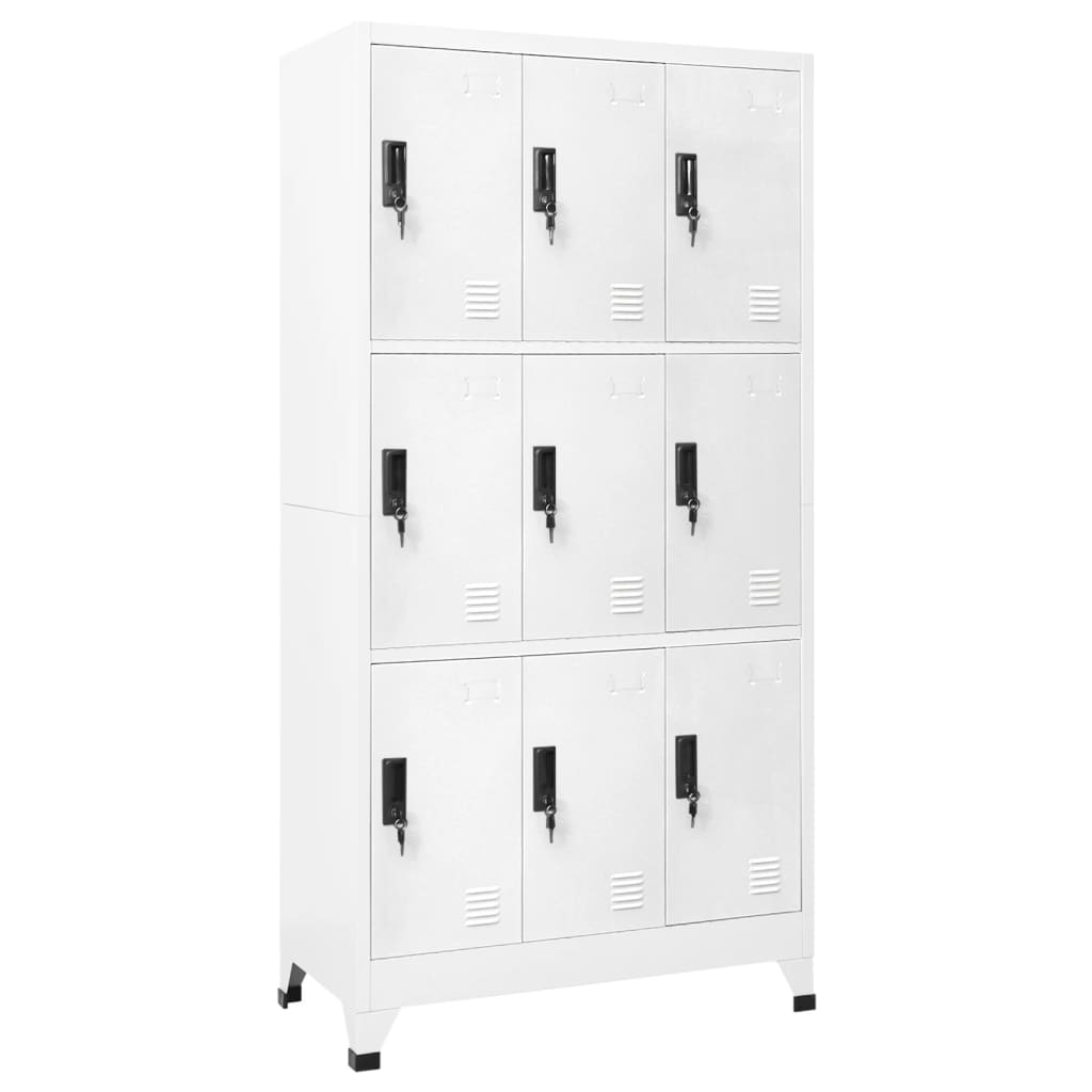 vidaXL Schließfachschrank Weiß 90x45x180 cm Stahl