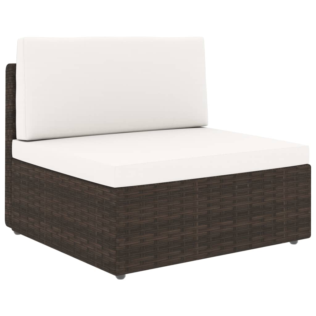 vidaXL Modulares Mittelsofa Poly Rattan Braun