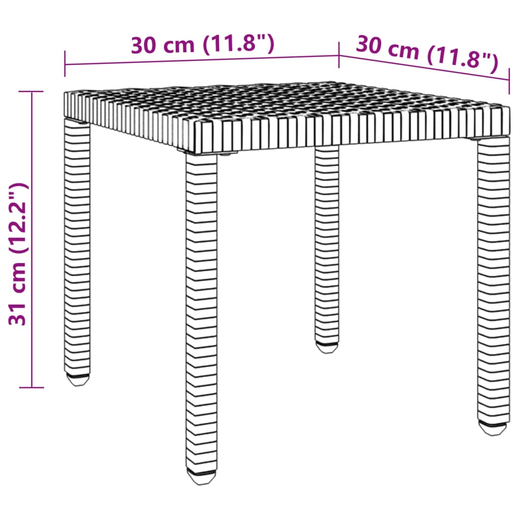 vidaXL Sonnenliegen 2 Stk. mit Tisch Poly Rattan Schwarz