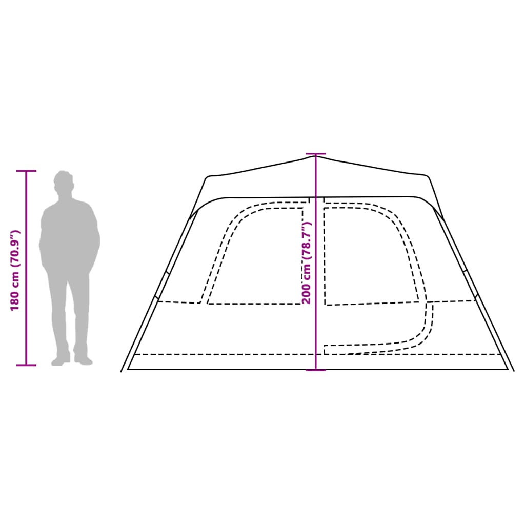 vidaXL Kuppel-Familienzelt 10 Personen Grün Quick Release