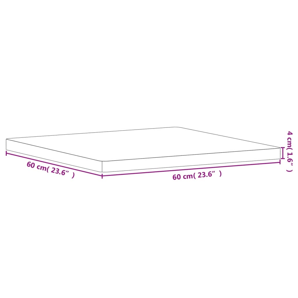 vidaXL Tischplatte 60x60x4 cm Quadratisch Massivholz Buche