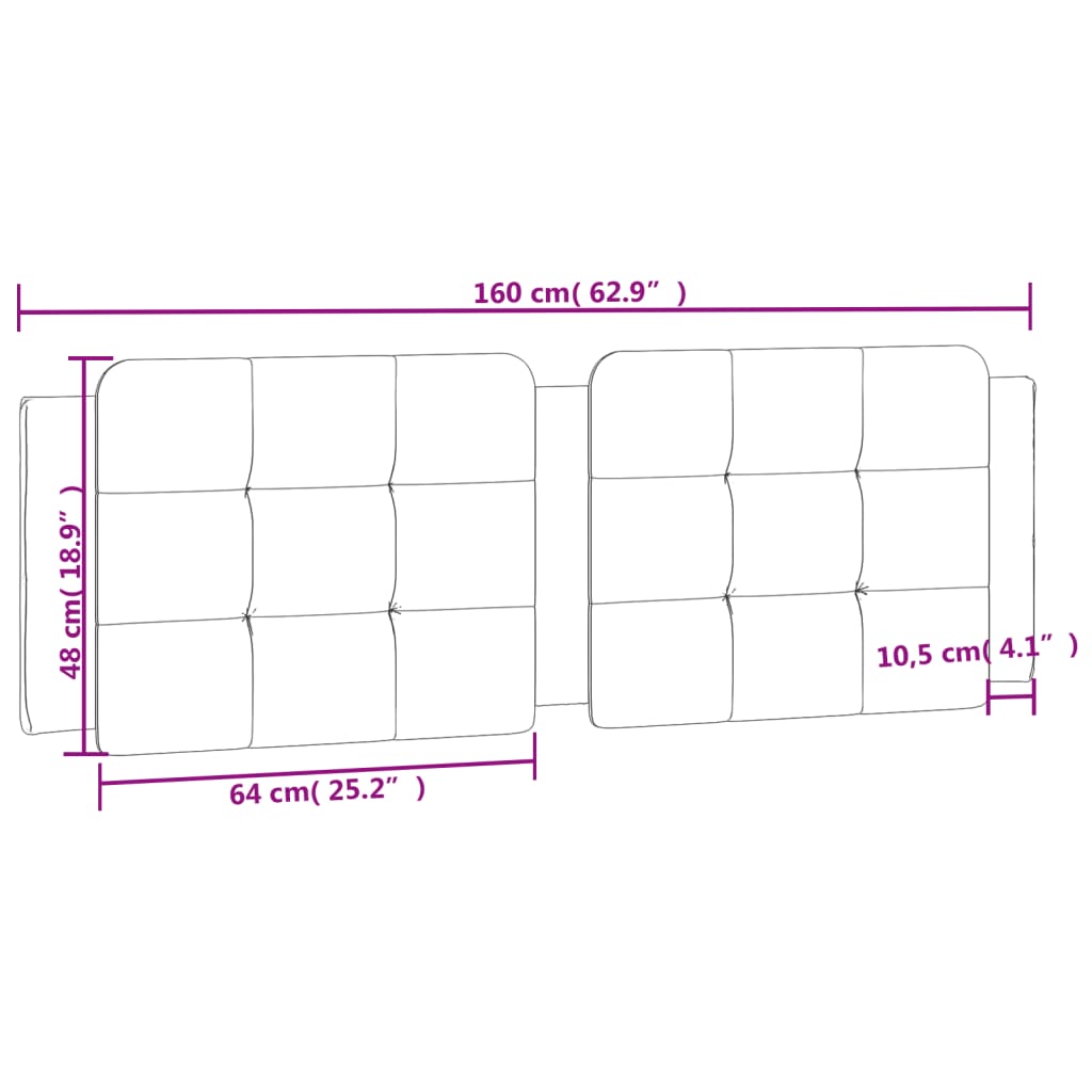 vidaXL Kopfteil-Kissen Grau 160 cm Kunstleder