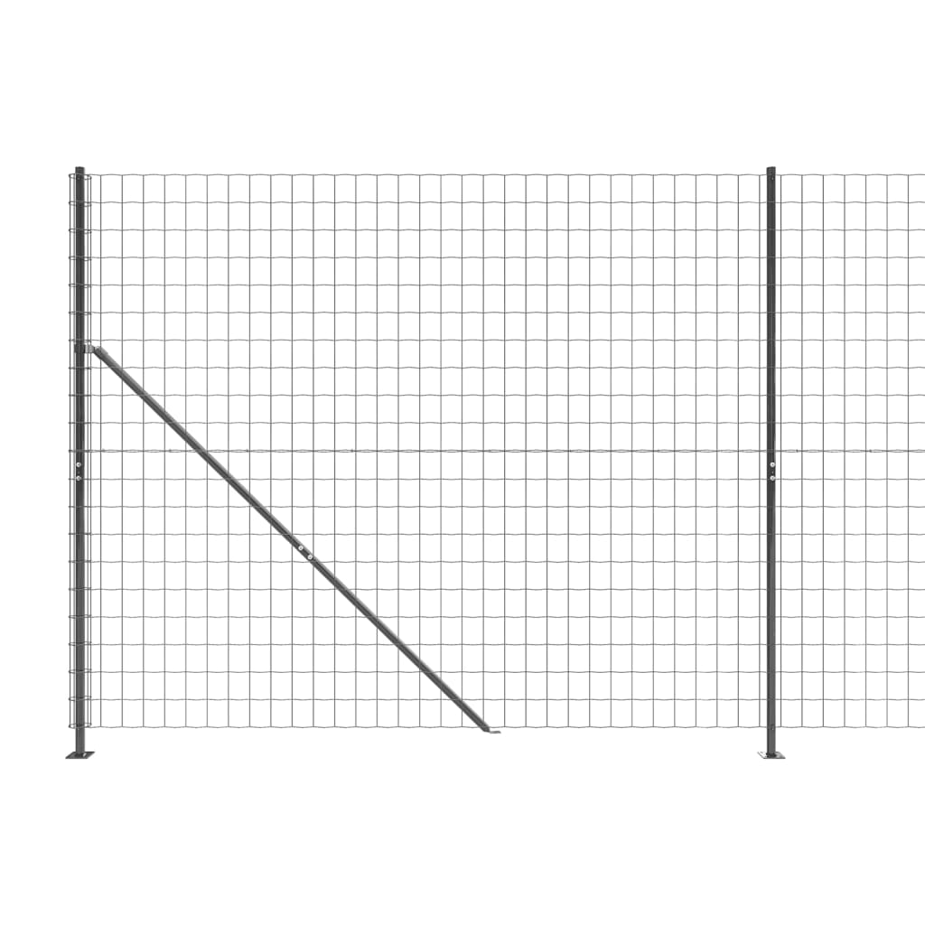 vidaXL Maschendrahtzaun mit Bodenflansch Anthrazit 2x10 m