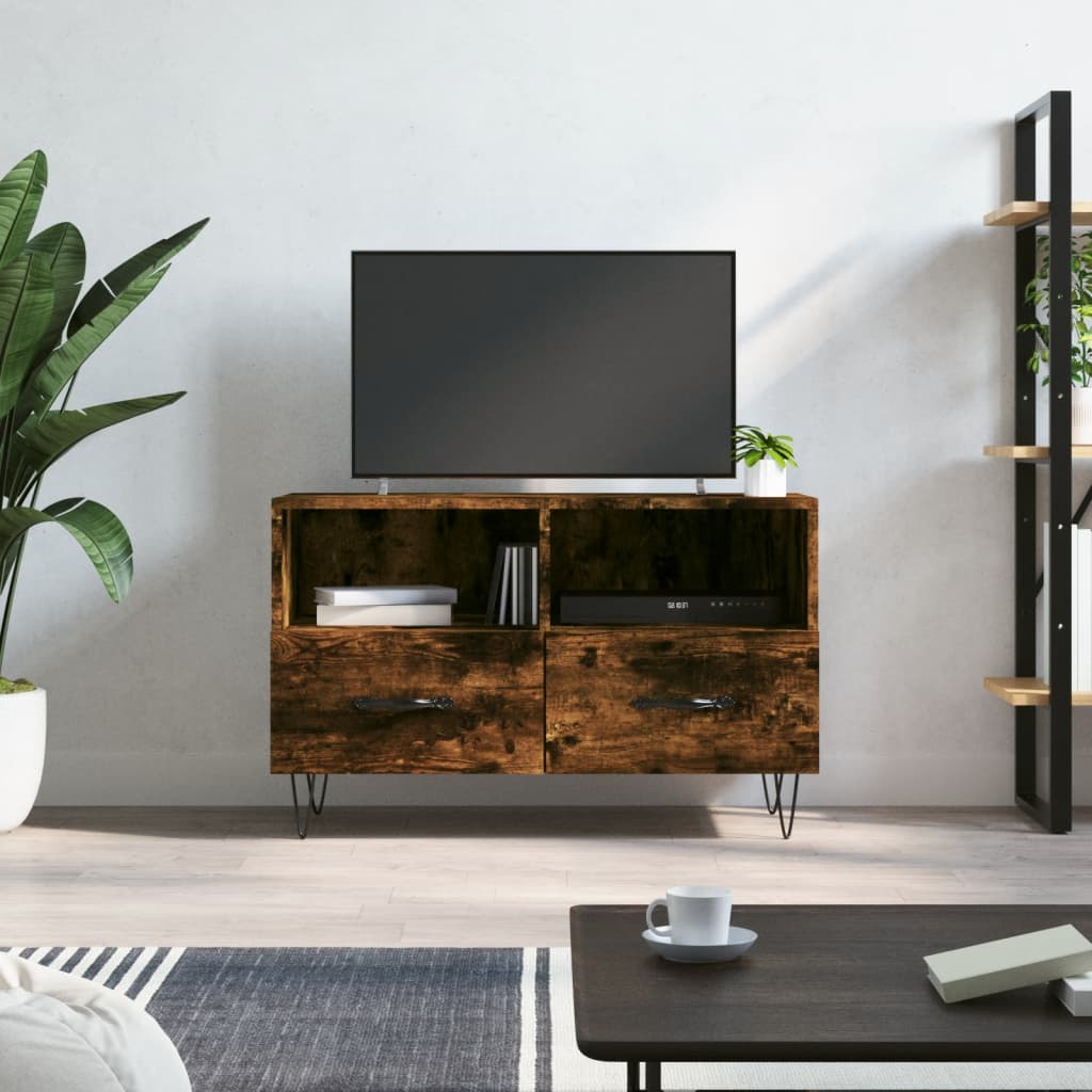 vidaXL TV-Schrank Räuchereiche 80x36x50 cm Holzwerkstoff