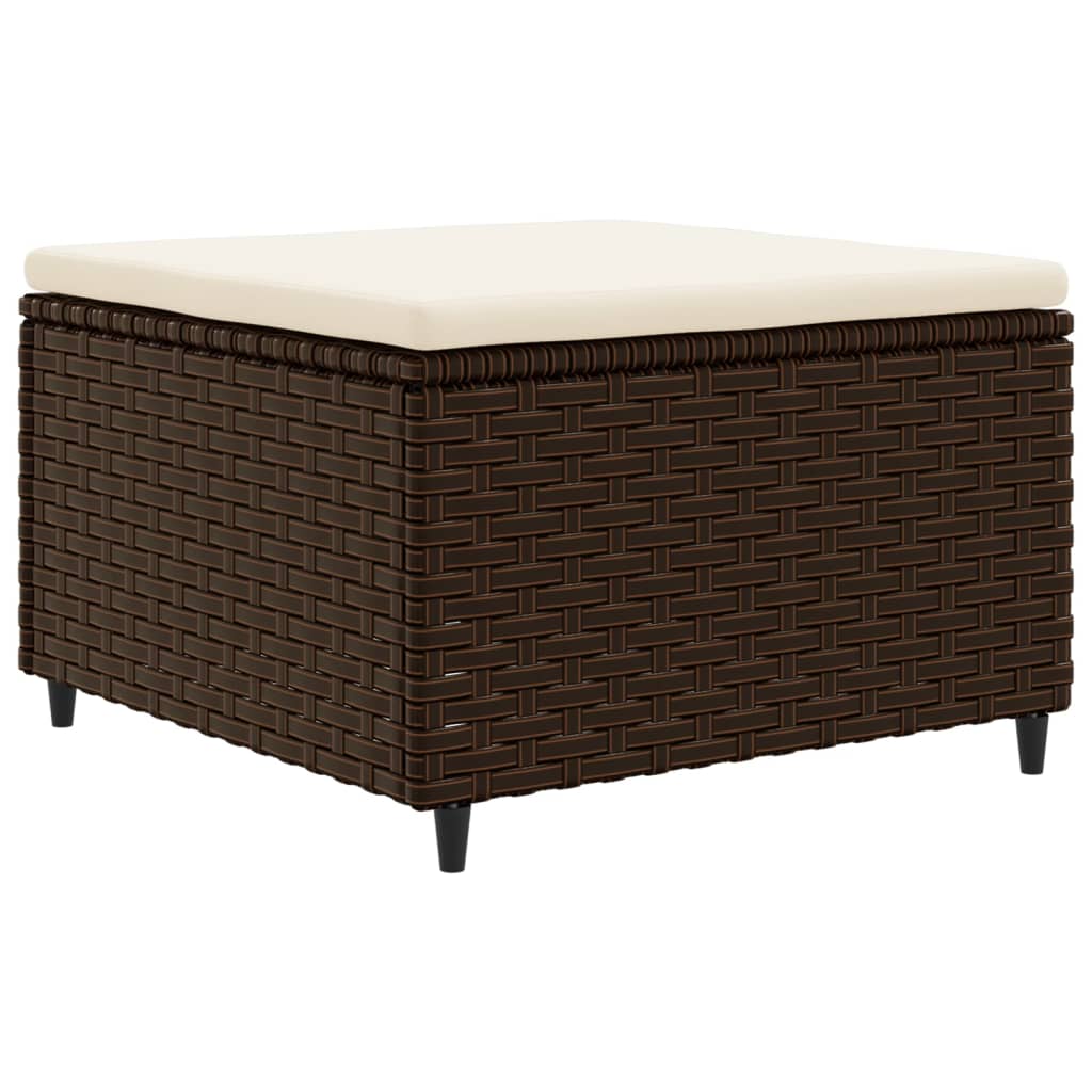 vidaXL 5-tlg. Garten-Lounge-Set mit Kissen Braun Poly Rattan