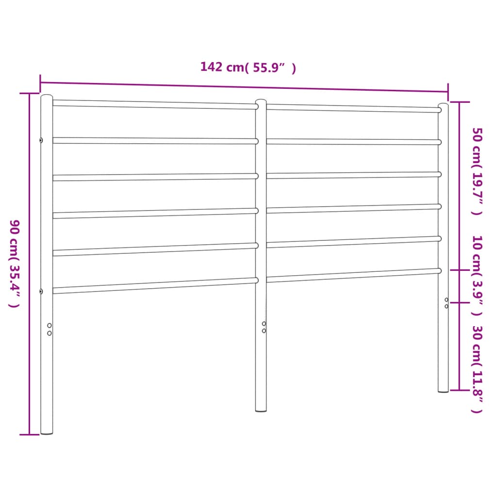 vidaXL Kopfteil Metall Weiß 135 cm