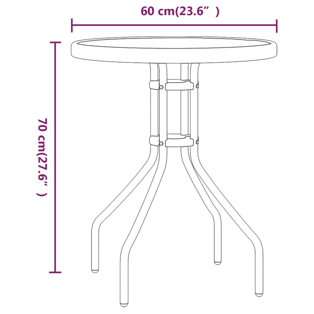 vidaXL 3-tlg. Garten-Bistro-Set Schwarz