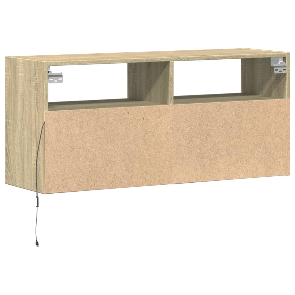 vidaXL TV-Wandschrank mit LED-Beleuchtung Sonoma-Eiche 100x31x45 cm