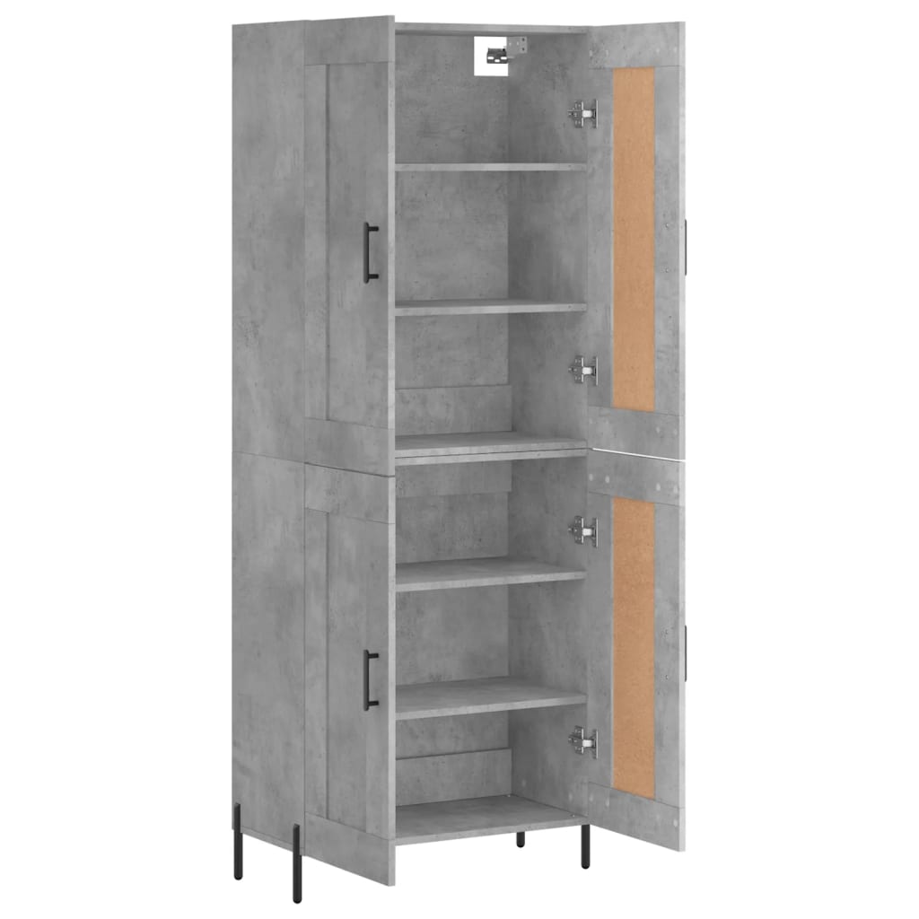 vidaXL Highboard Betongrau 69,5x34x180 cm Holzwerkstoff