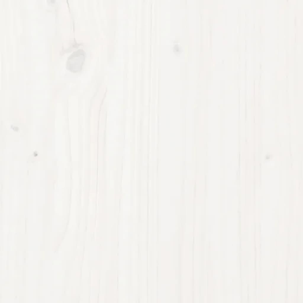 vidaXL Massivholzbett mit Kopfteil Weiß 160x200 cm