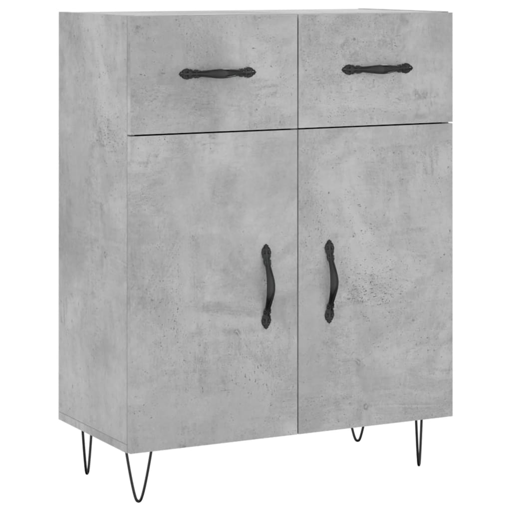 vidaXL Highboard Betongrau 69,5x34x180 cm Holzwerkstoff