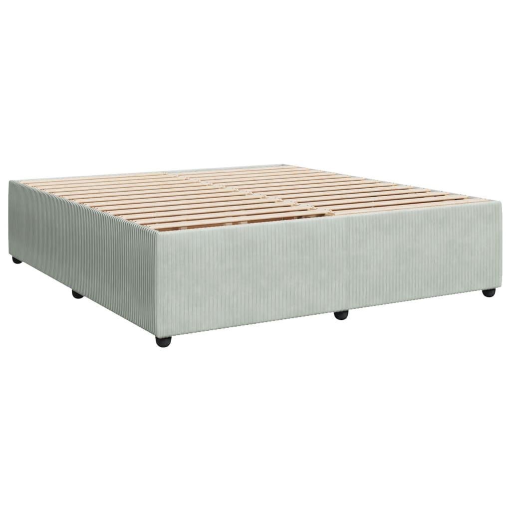 vidaXL Boxspringbett mit Matratze Hellgrau 180x200 cm Samt