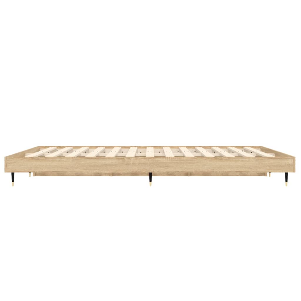 vidaXL Bettgestell ohne Matratze Sonoma-Eiche 140x190 cm Holzwerkstoff