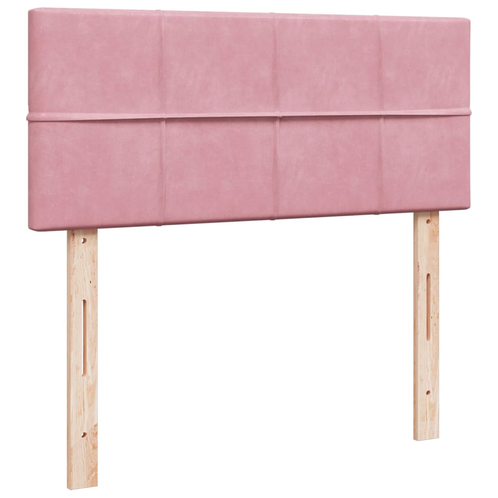 vidaXL Boxspringbett mit Matratze Rosa 120x190 cm Samt