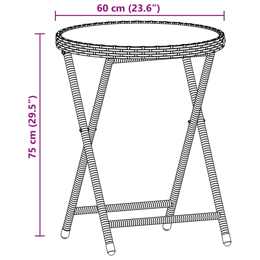 vidaXL 3-tlg. Bistro-Set mit Kissen Beige Poly Rattan und Glas