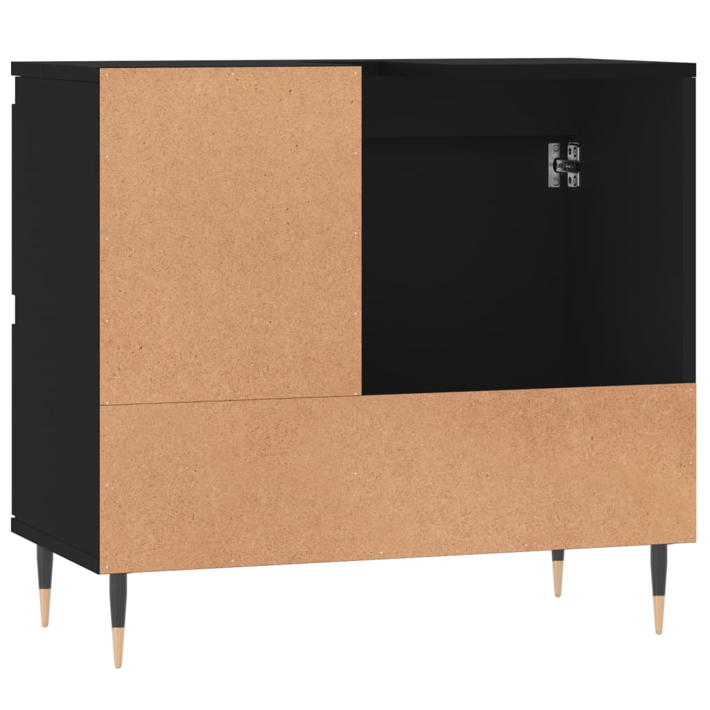 vidaXL Badschrank Schwarz 65x33x60 cm Holzwerkstoff