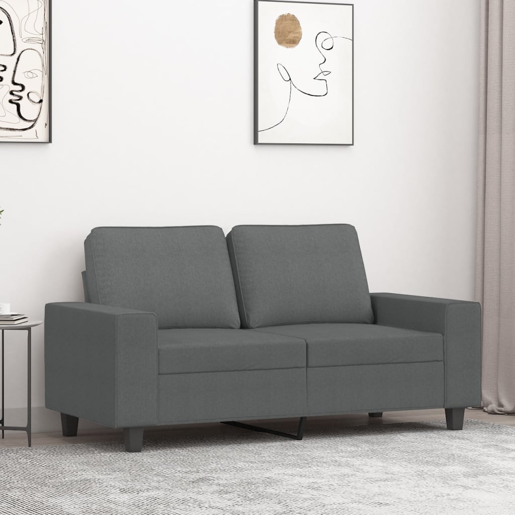 vidaXL 2-Sitzer-Sofa Dunkelgrau 120 cm Stoff