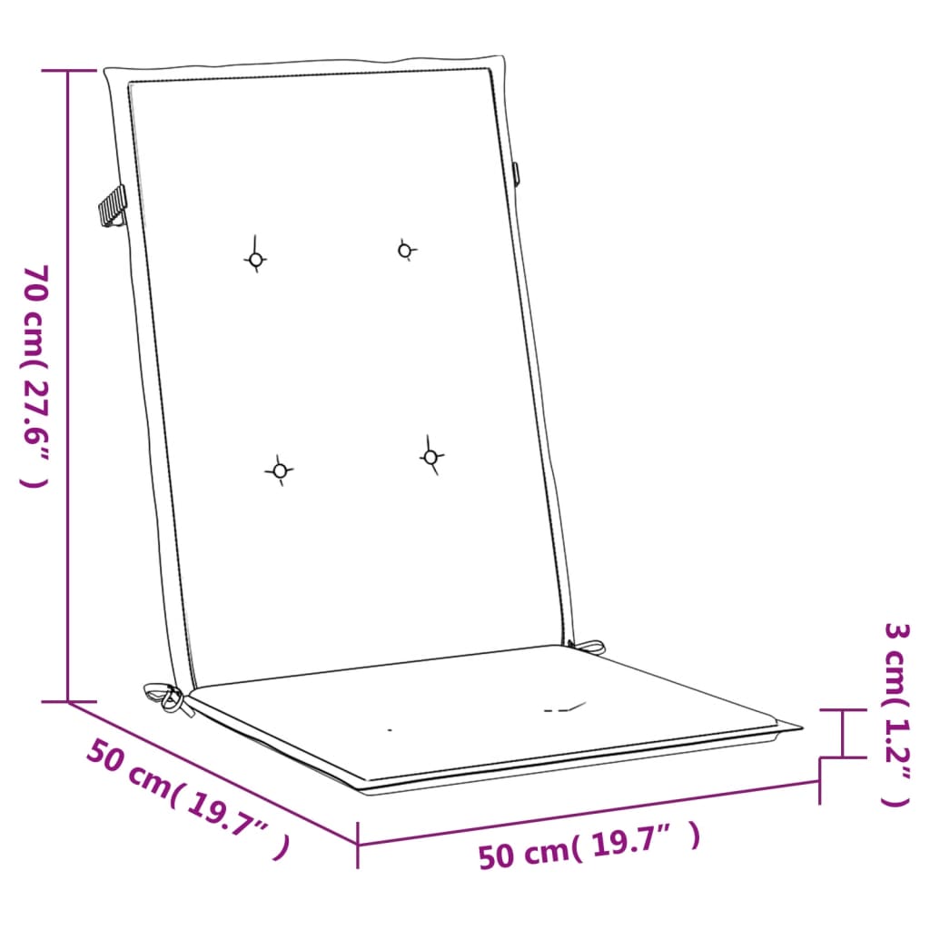 vidaXL Gartenstuhlauflagen für Hochlehner 4 Stk. Anthrazit 120x50x3 cm