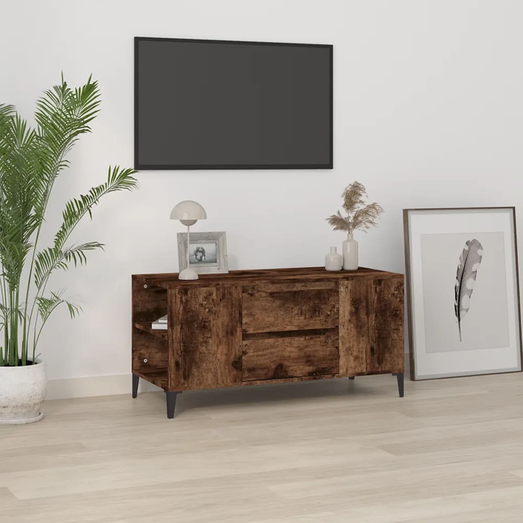 vidaXL TV-Schrank Räuchereiche 102x44,5x50 cm Holzwerkstoff