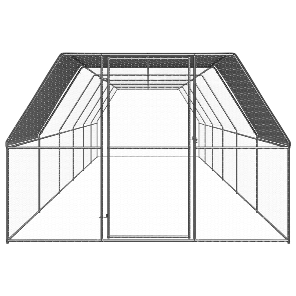 vidaXL Outdoor-Hühnerkäfig 3x12x2 m Verzinkter Stahl