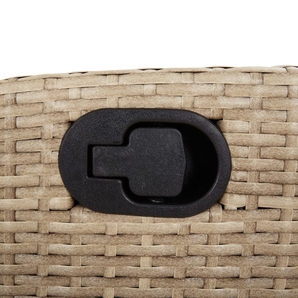 vidaXL 9-tlg. Garten-Essgruppe mit Kissen Beige Poly Rattan