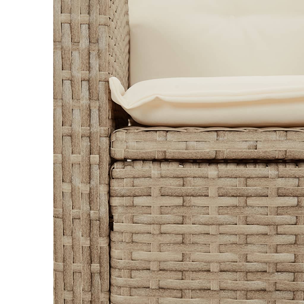 vidaXL 4-tlg. Garten-Essgruppe mit Kissen Beige Poly Rattan