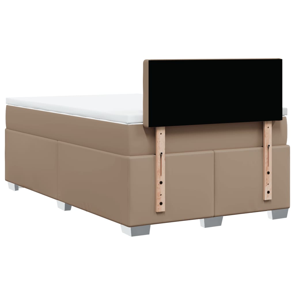 vidaXL Boxspringbett Matratze Cappuccino-Braun 120x200cm Kunstleder