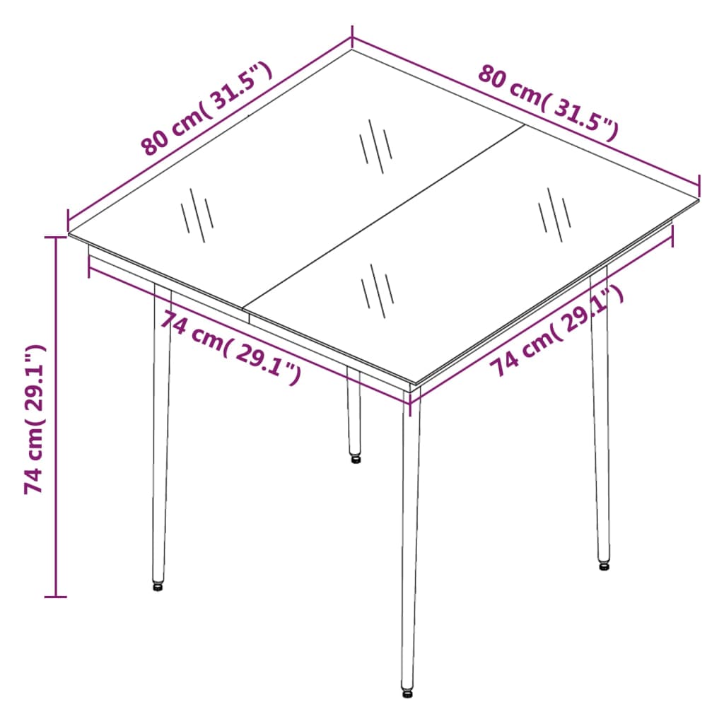 vidaXL 5-tlg. Garten-Essgruppe mit Auflagen Poly Rattan und Glas