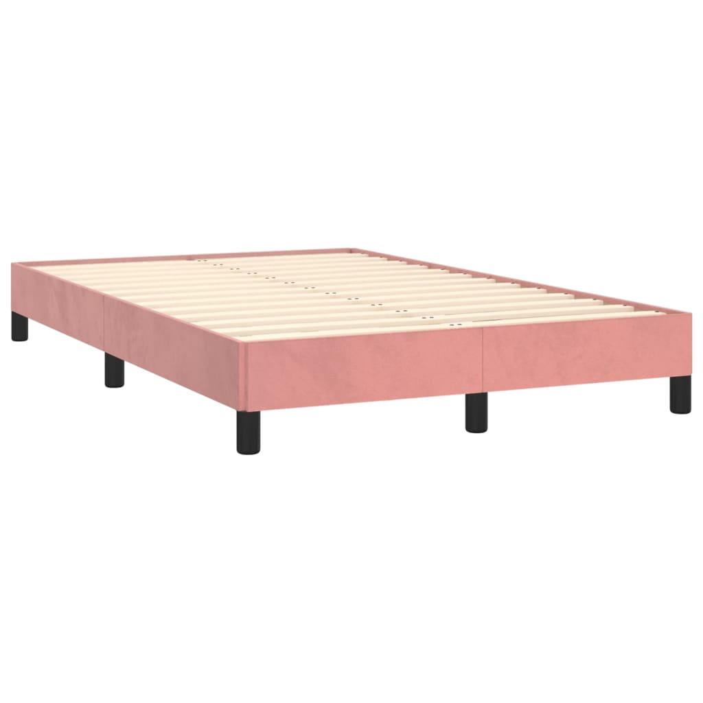 vidaXL Boxspringbett mit Matratze Rosa 120x190 cm Samt