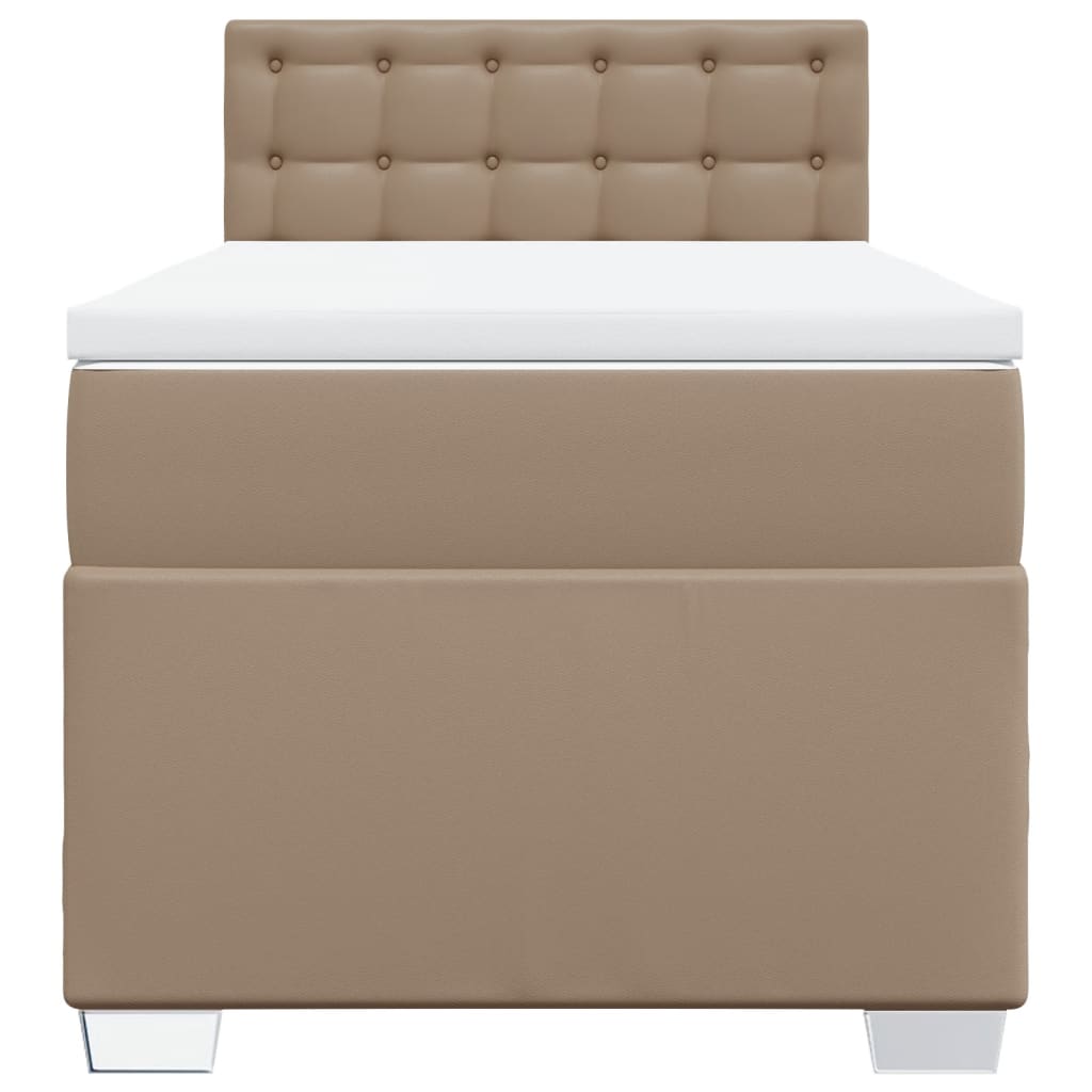 vidaXL Boxspringbett mit Matratze Cappuccino-Braun 80x200cm Kunstleder