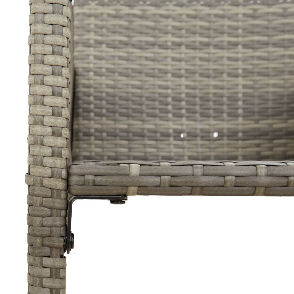 vidaXL Garten-Barhocker 2 Stk. Grau Poly Rattan