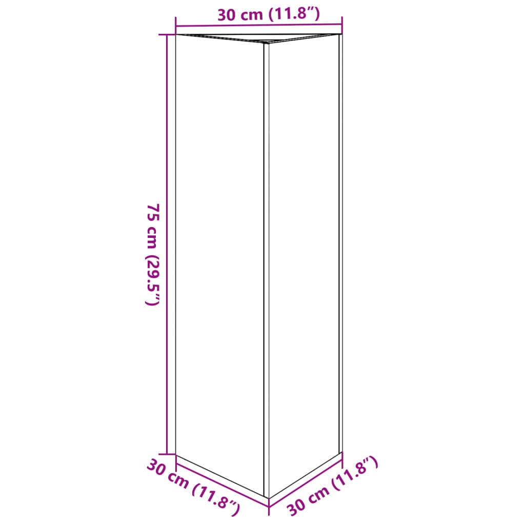 vidaXL Pflanzkübel Weiß Dreieckig 30x26x75 cm Stahl