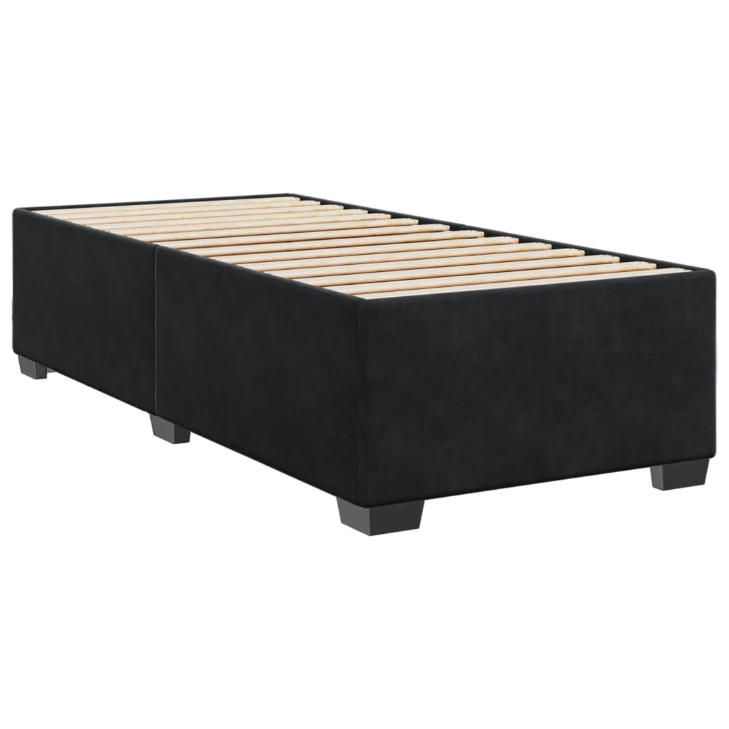 vidaXL Boxspringbett mit Matratze Schwarz 80x200 cm Samt