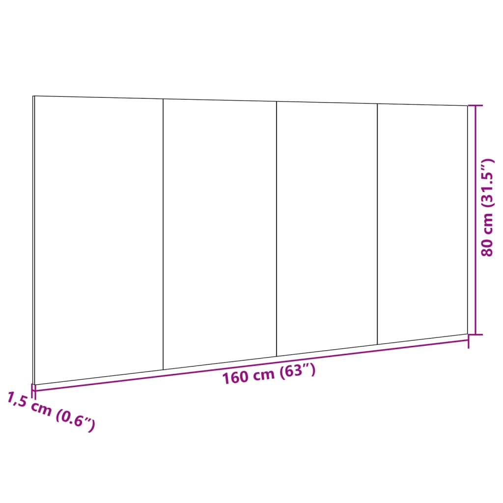 vidaXL Kopfteil mit Nachttischen Schwarz 160 cm Holzwerkstoff