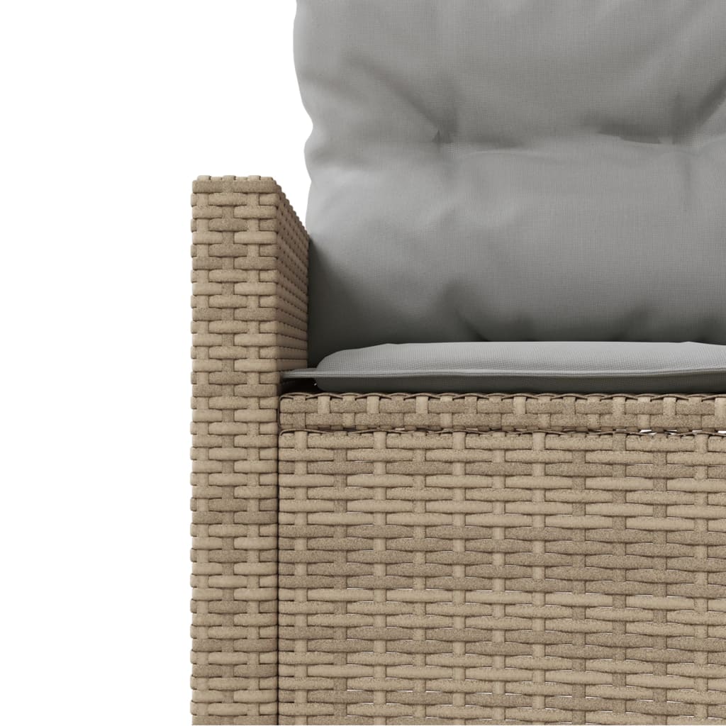 vidaXL 2-tlg. Garten-Sofagarnitur Halbrund Beige Poly-Rattan