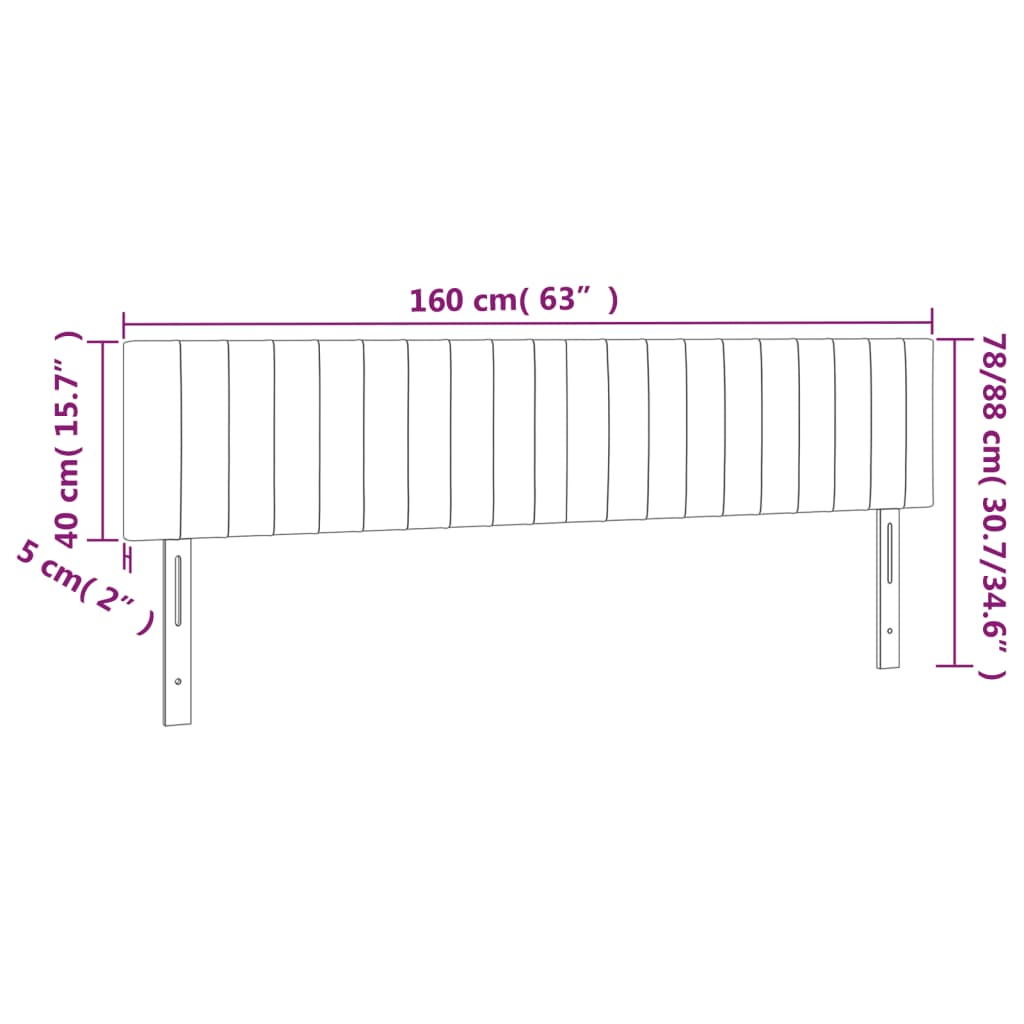 vidaXL Kopfteile 2 Stk. Blau 80x5x78/88 cm Stoff