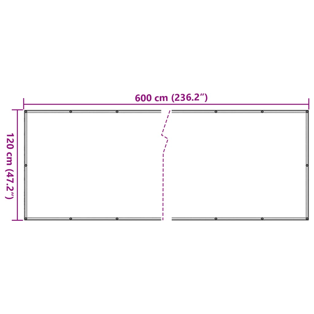 vidaXL Balkon-Sichtschutz Weiß 600x120 cm PVC