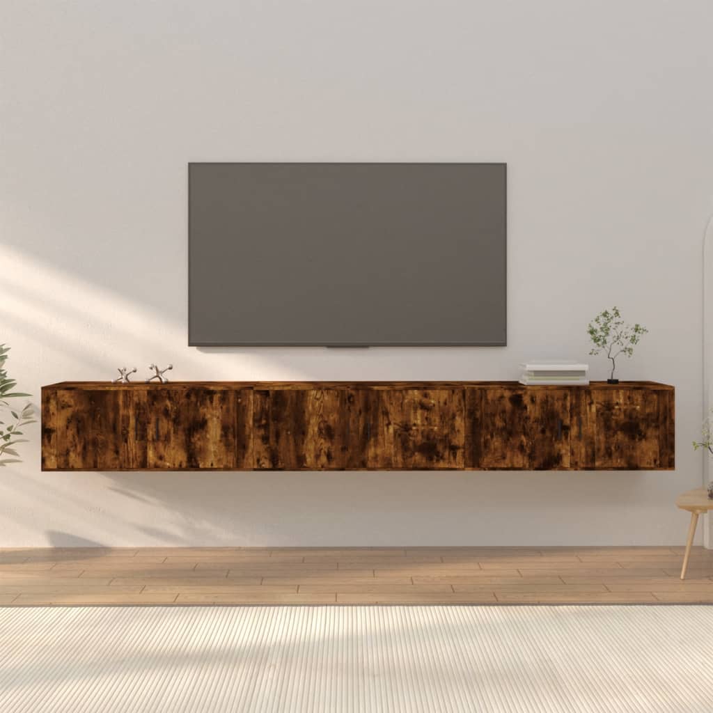 vidaXL TV-Wandschränke 3 Stk. Räuchereiche 100x34,5x40 cm