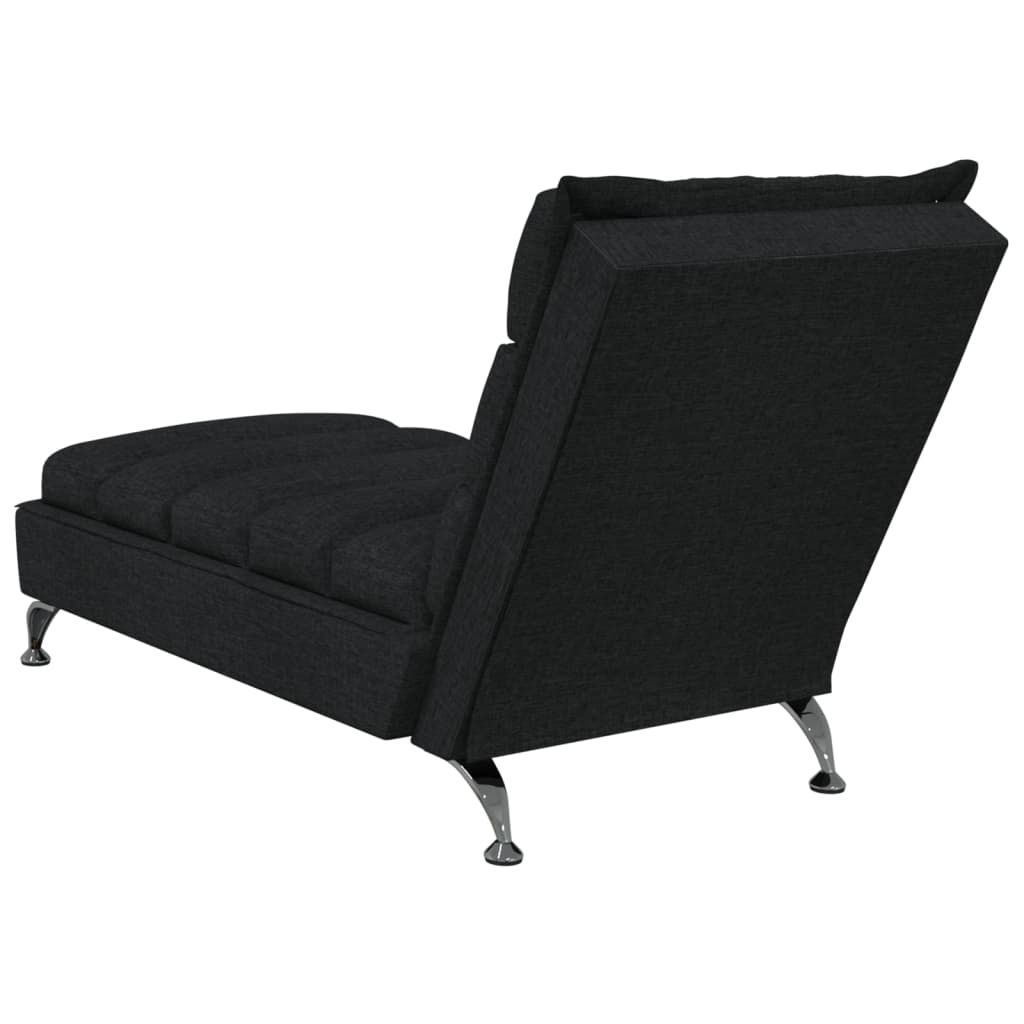 vidaXL Massage-Chaiselongue mit Kissen Schwarz Stoff