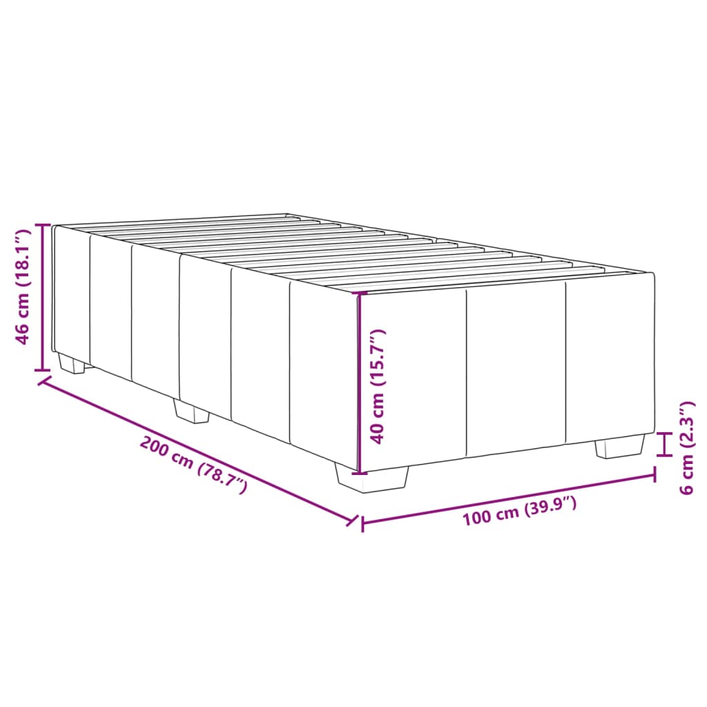 vidaXL Bettgestell ohne Matratze Dunkelbraun 100x200 cm Stoff