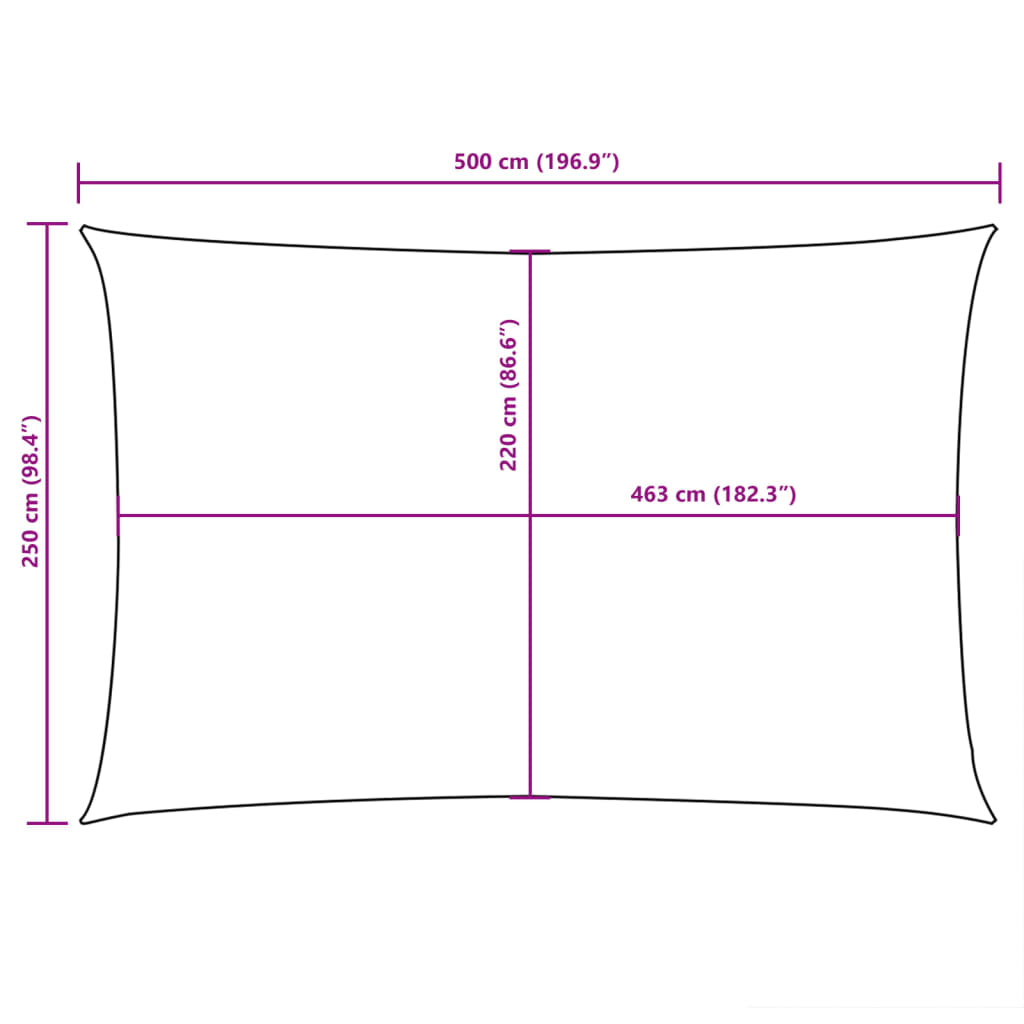 vidaXL Sonnensegel Oxford-Gewebe Rechteckig 2,5x5 m Weiß