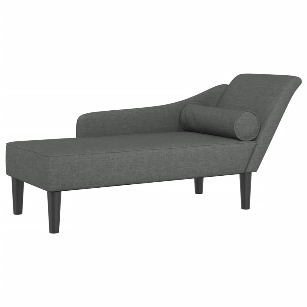 vidaXL Chaiselongue mit Kissen Dunkelgrau Stoff