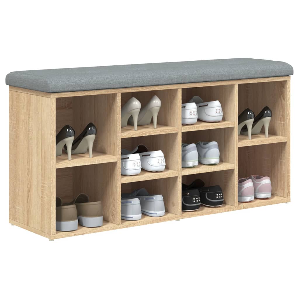 vidaXL Schuhbank Sonoma-Eiche 102x32x50 cm Holzwerkstoff