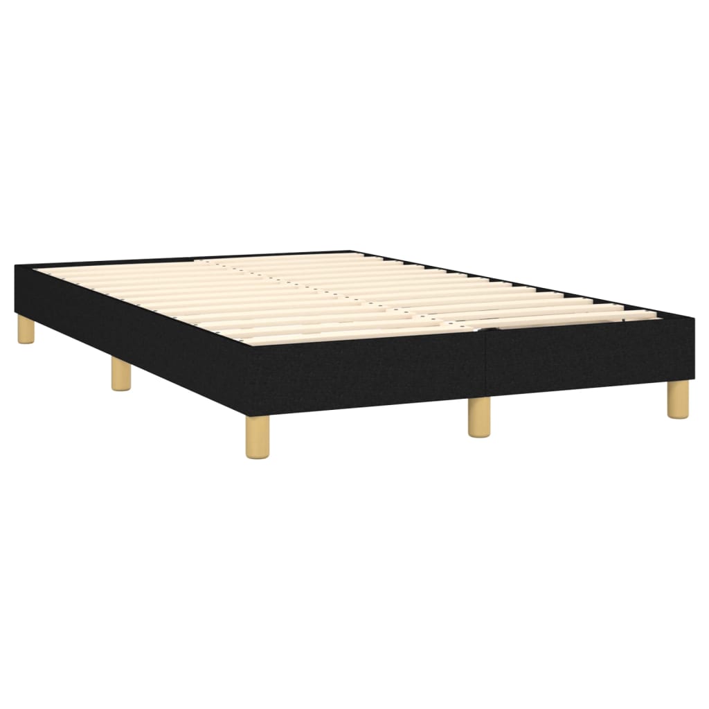 vidaXL Boxspringbett mit Matratze & LED Schwarz 120x190 cm Stoff