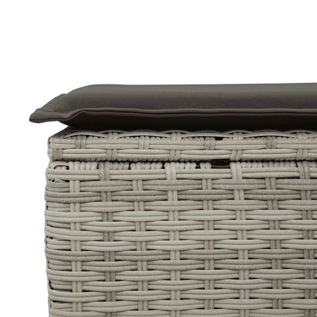 vidaXL 6-tlg. Garten-Sofagarnitur mit Kissen Hellgrau Poly Rattan