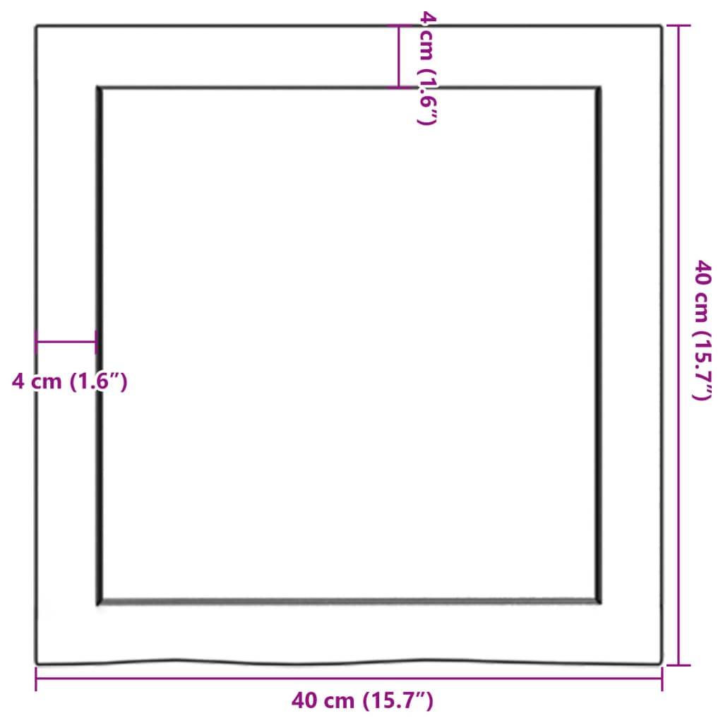 vidaXL Waschtischplatte Hellbraun 40x40x(2-6) cm Massivholz Behandelt