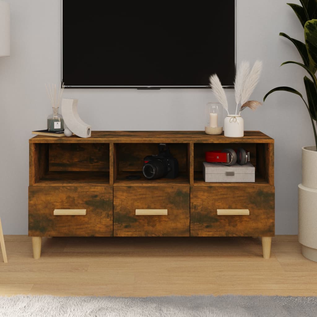 vidaXL TV-Schrank Räuchereiche 102x36x50 cm Holzwerkstoff