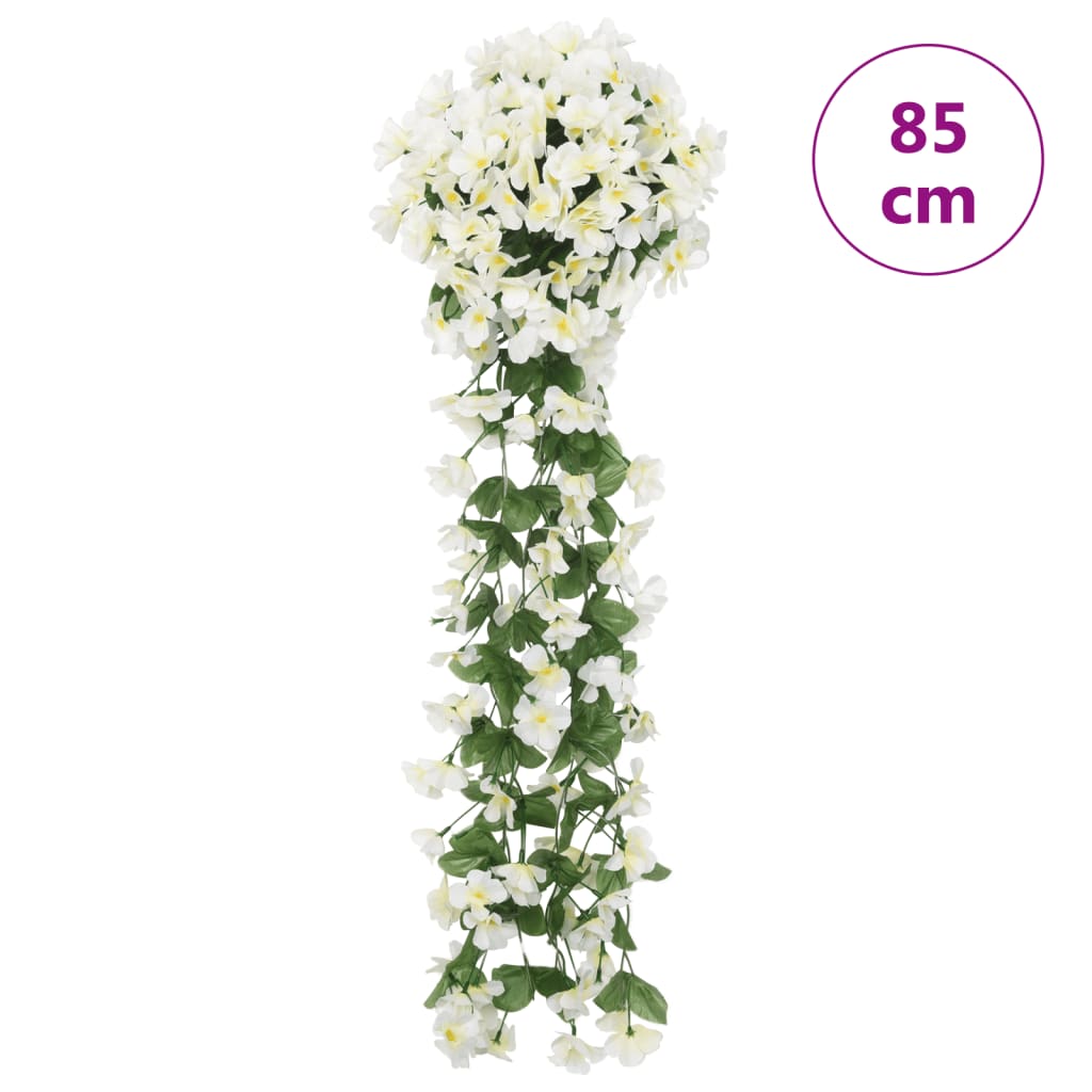 vidaXL Weihnachtskränze Blumen 3 Stk. Weiß 85 cm